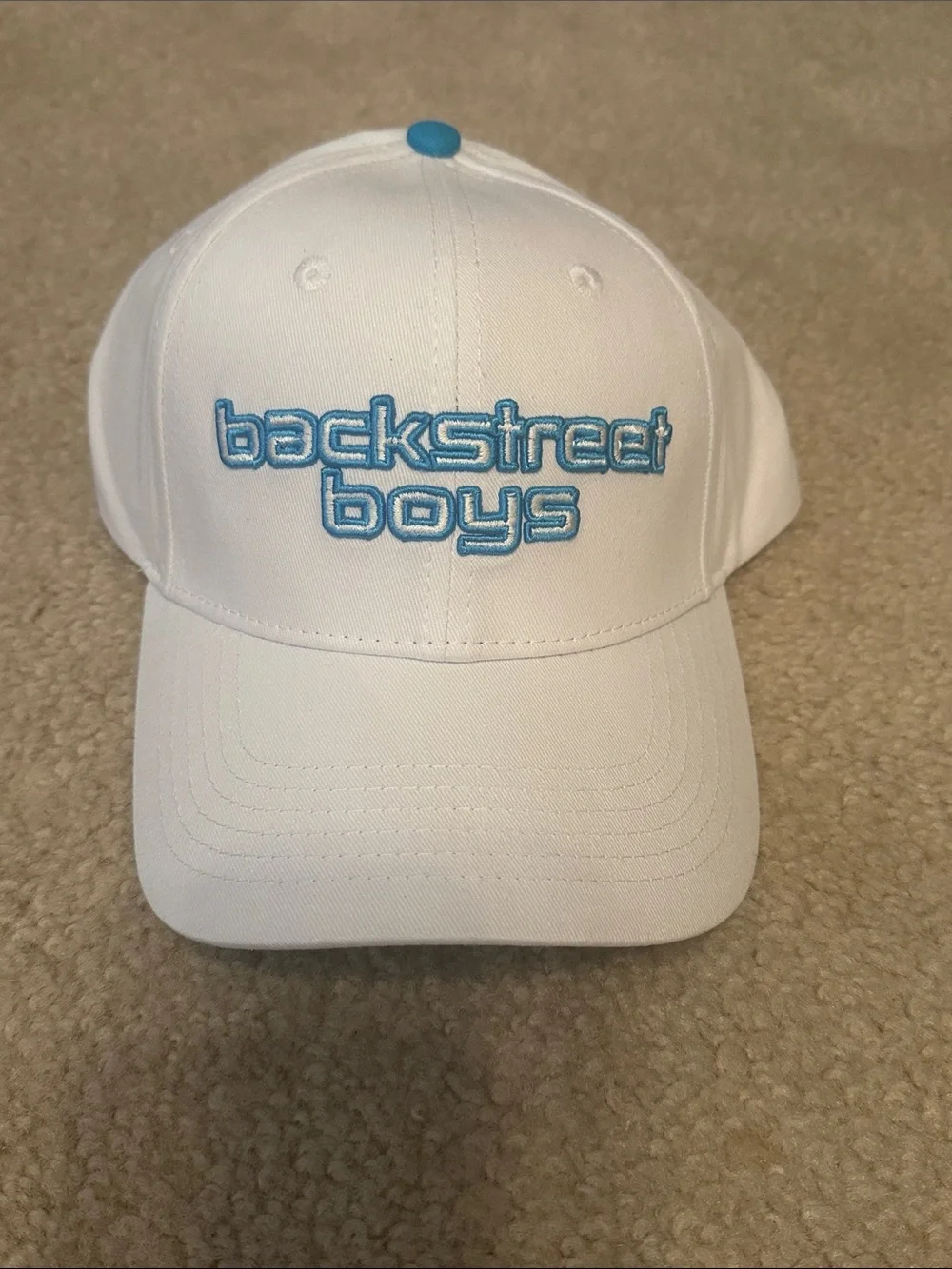 Backstreet Boys White Baseball Cap with Blue Embroidery Summer 2026